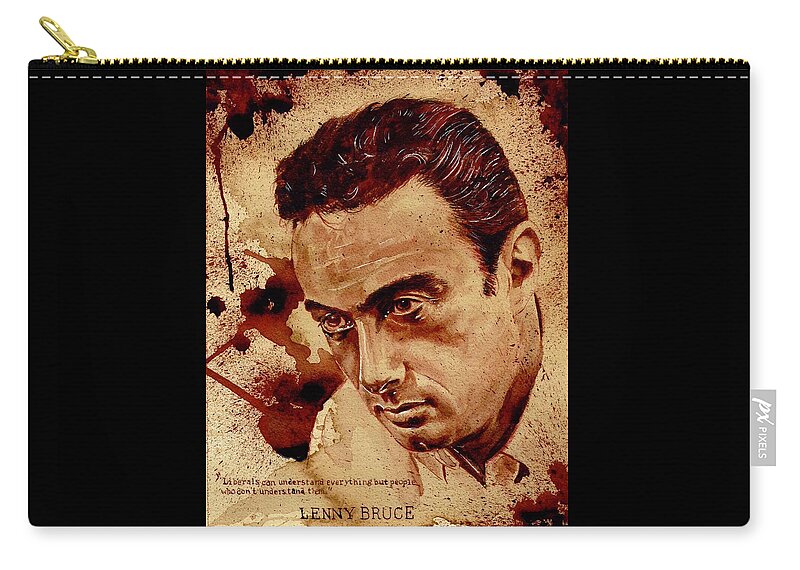 Ryan Almighty Carry-all Pouch featuring the painting LENNY BRUCE dry blood by Ryan Almighty