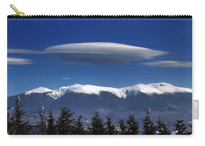 Lenticular Zip Pouch featuring the photograph Lenticulars over Mount Washington by White Mountain Images