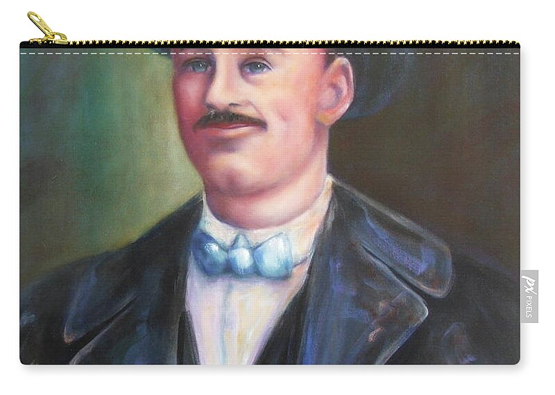 Portrait Zip Pouch featuring the painting Leonard McKay by Shannon Grissom