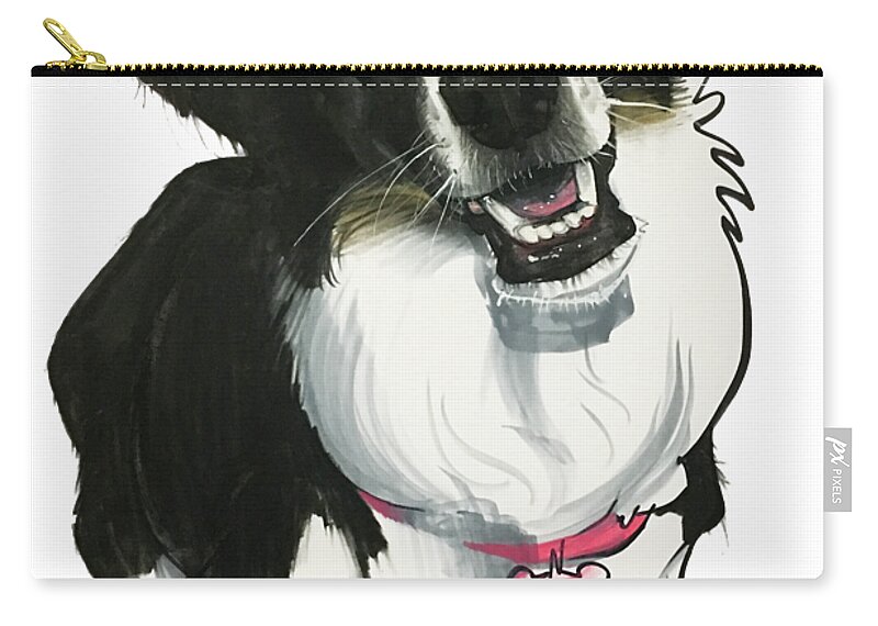 Pet Portrait Zip Pouch featuring the drawing Leone 7-1488.2 by John LaFree