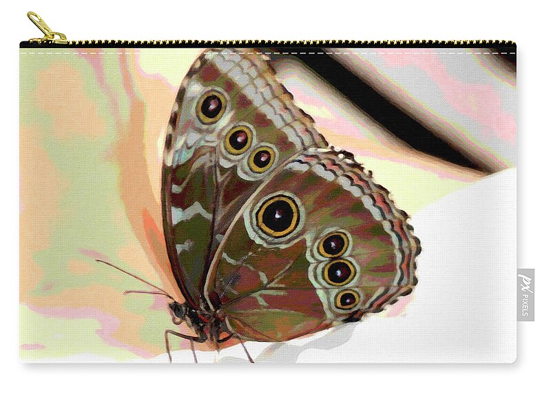 Lepidoptra Zip Pouch featuring the mixed media Lepidoptera by Don Wright