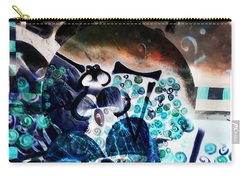 Skeleton Zip Pouch featuring the digital art Less Time by Delight Worthyn