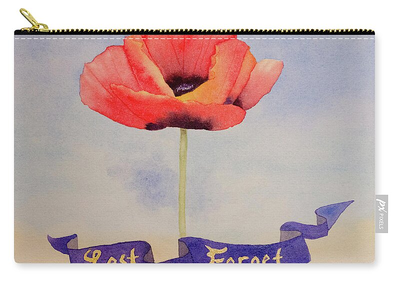 Rememberance Zip Pouch featuring the painting Lest We Forget by Laurel Best