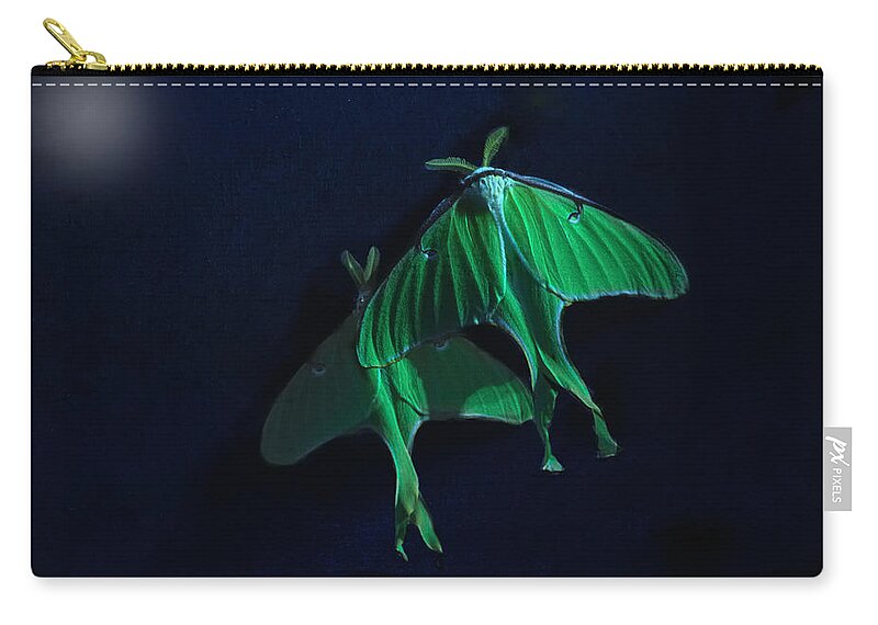 Luna Moth Zip Pouch featuring the photograph Let's Swim to the Moon by Sue Capuano