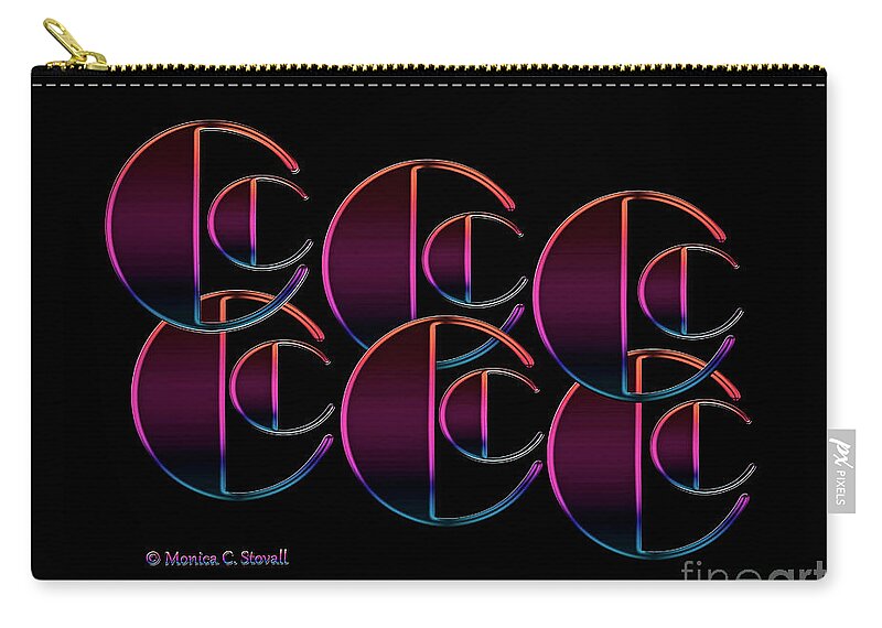 Graphic Designs Zip Pouch featuring the digital art Letter Art L5 - Cs by Monica C Stovall