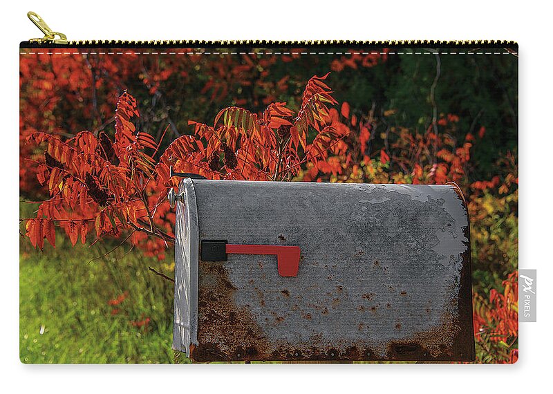 Letter Box Zip Pouch featuring the photograph Letter Box in October by Patrick Boening