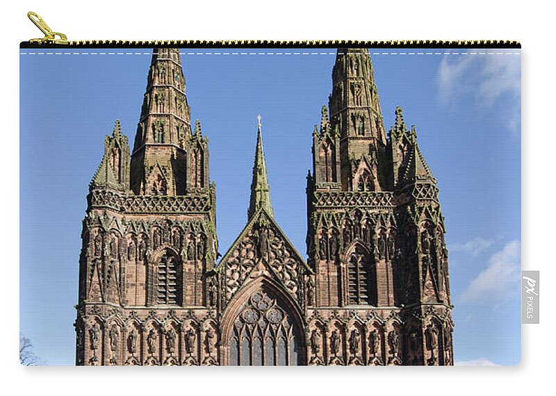 Lichfield Cathedral Zip Pouch featuring the photograph Lichfield cathedral by Steev Stamford