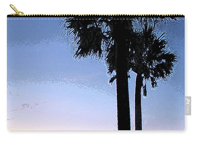 Palm Tree Zip Pouch featuring the digital art Lido Palm by Karen Francis