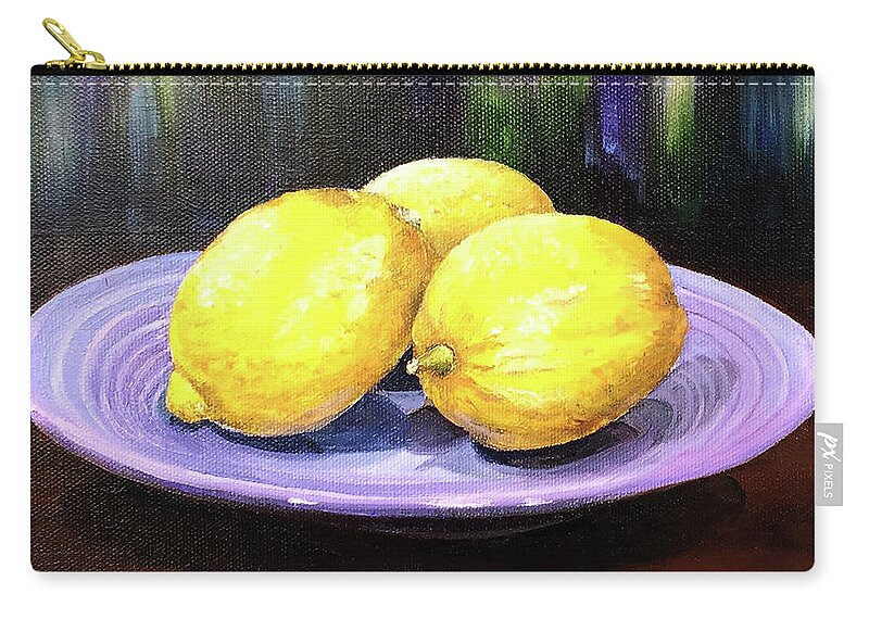 Still Life Zip Pouch featuring the painting Life Gives You Lemons by Terry R MacDonald