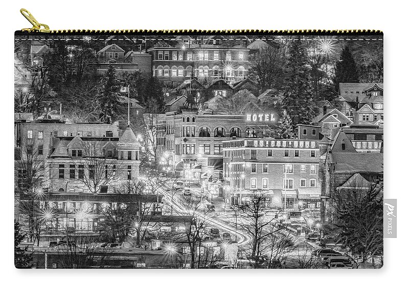 Nelson Bc Zip Pouch featuring the photograph Life In The Fairytale- BW by Joy McAdams