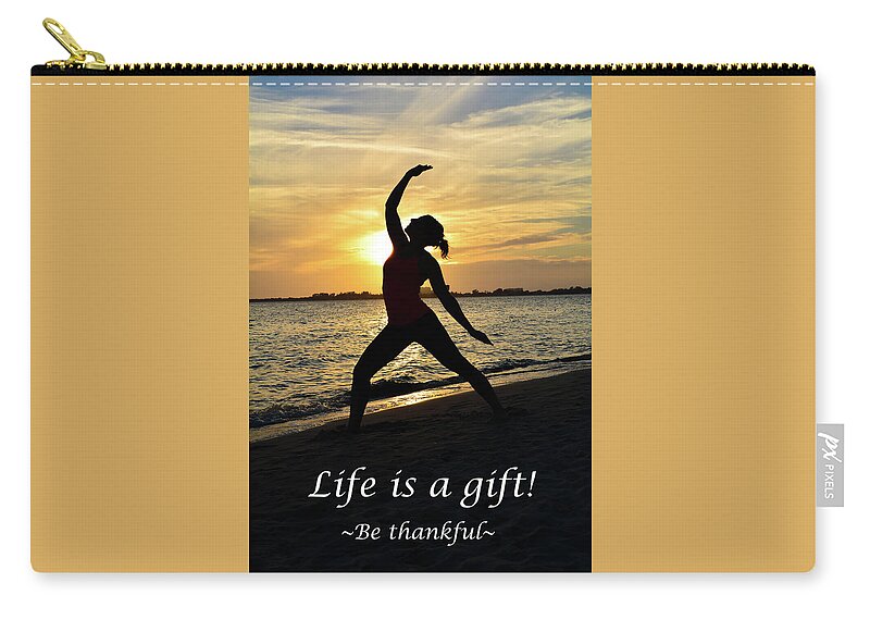 Poster Zip Pouch featuring the photograph Life is a Gift by Lisa Kilby