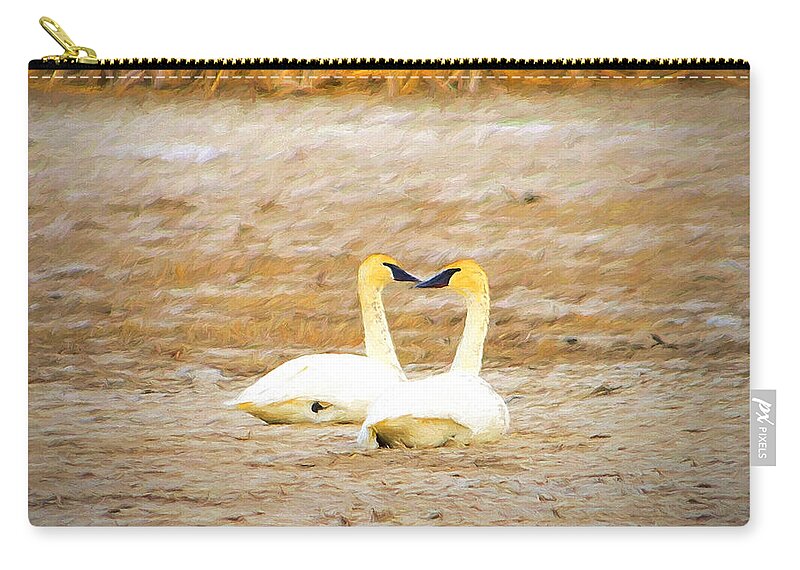 Swans Zip Pouch featuring the photograph Life Mate Impressions by Greg Norrell