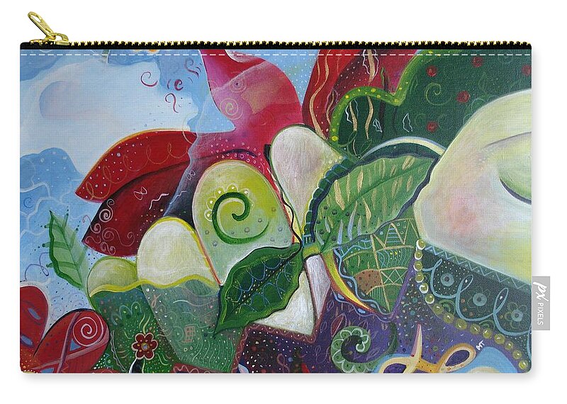 Life Zip Pouch featuring the painting Life Persists by Helena Tiainen