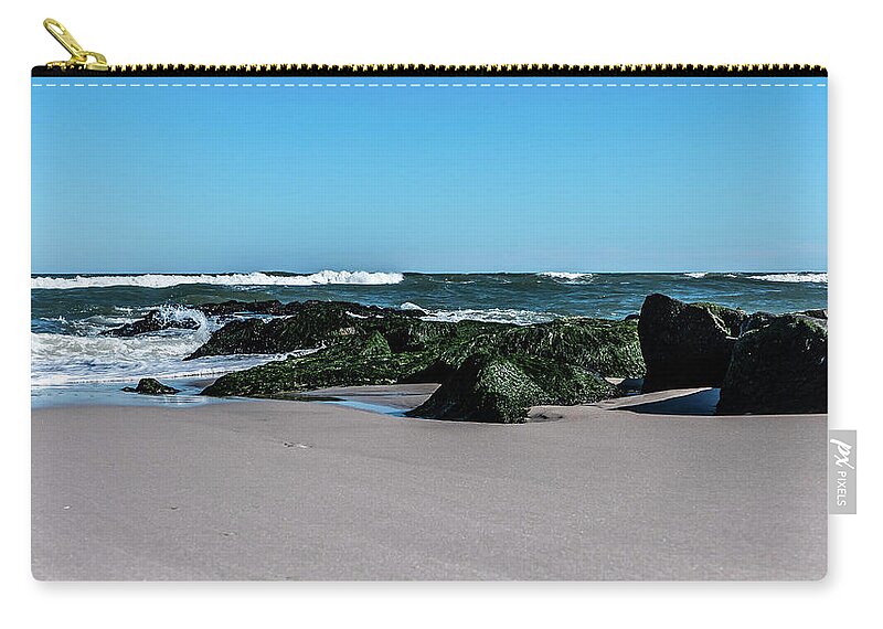 Long Beach Island Zip Pouch featuring the photograph Lifes A Beach by Louis Dallara
