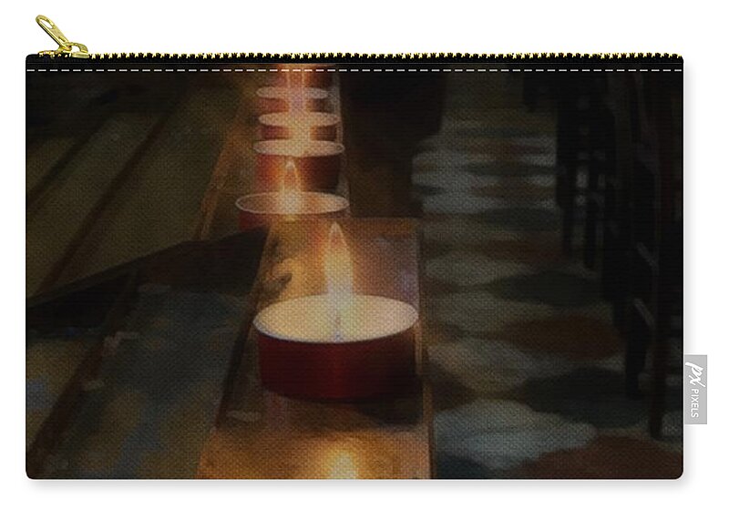 Candles Zip Pouch featuring the digital art Light a Candle by Diana Rajala