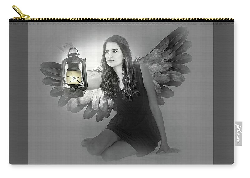 Angel Zip Pouch featuring the photograph Light Angel by Leticia Latocki