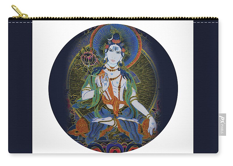 Spirituality Zip Pouch featuring the painting Light giving Shiva by Guruji Aruneshvar Paris Art Curator Katrin Suter