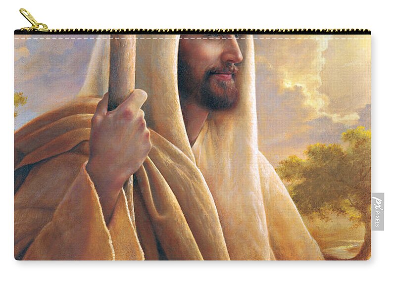 Light Of The World Zip Pouch featuring the painting Light of the World by Greg Olsen