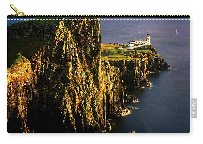 Nag939055g Zip Pouch featuring the photograph Light on the Rock by Edmund Nagele FRPS
