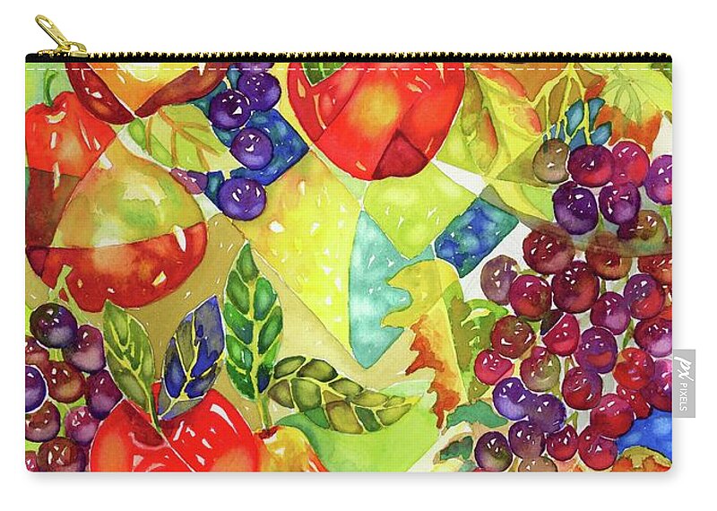 Watercolor Zip Pouch featuring the painting Light Through Glass II by Ann Nicholson