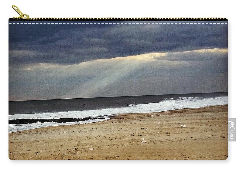 Ocean Zip Pouch featuring the photograph Light Through the Ocean Storm by Vic Ritchey