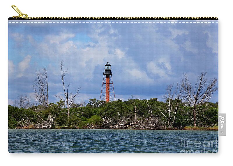 Lighthouse Zip Pouch featuring the photograph Lighthouse at Anclote Key by Barbara Bowen