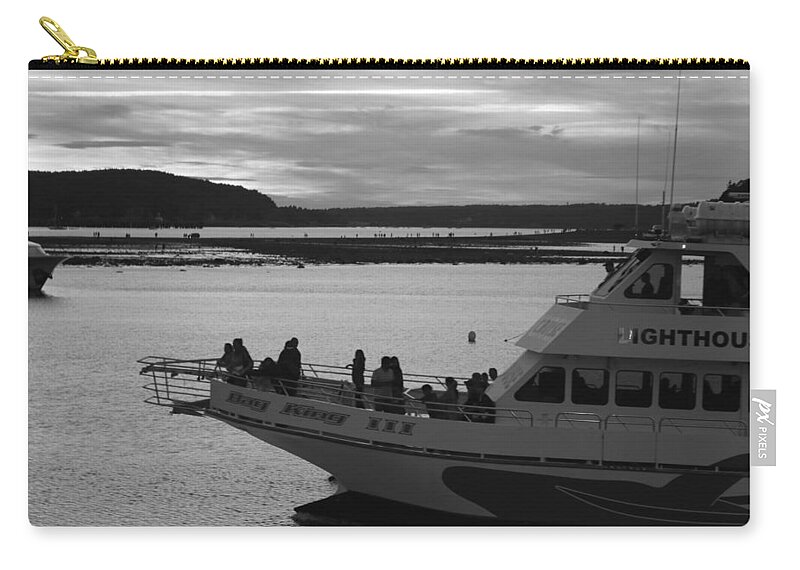 Bar Harbor Zip Pouch featuring the photograph Lighthouse Boat by Living Color Photography Lorraine Lynch