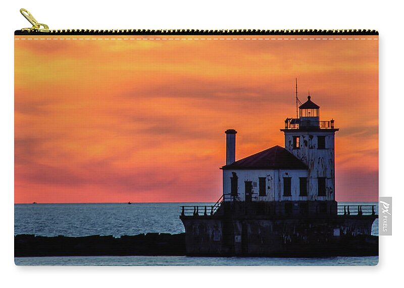 Lighthouse Carry-all Pouch featuring the photograph Lighthouse Silhouette by Rod Best