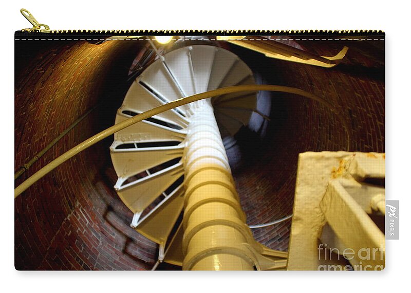 Boston Zip Pouch featuring the photograph Lighthouse stairway by Lennie Malvone