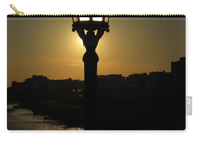 Worthing Zip Pouch featuring the photograph Lighting Up The Beach by John Topman