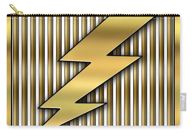 Lightning Bolt Zip Pouch featuring the digital art Lightning Bolt by Chuck Staley