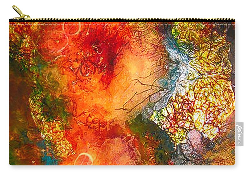 Cosmos Zip Pouch featuring the mixed media Lightning in the Cosmos by Gerry Delongchamp