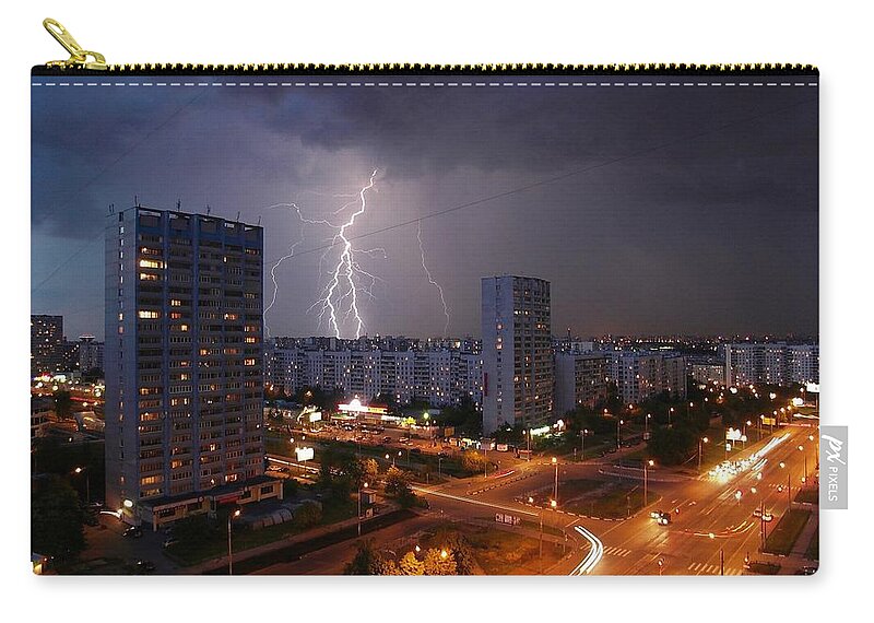 Lightning Zip Pouch featuring the photograph Lightning by Jackie Russo