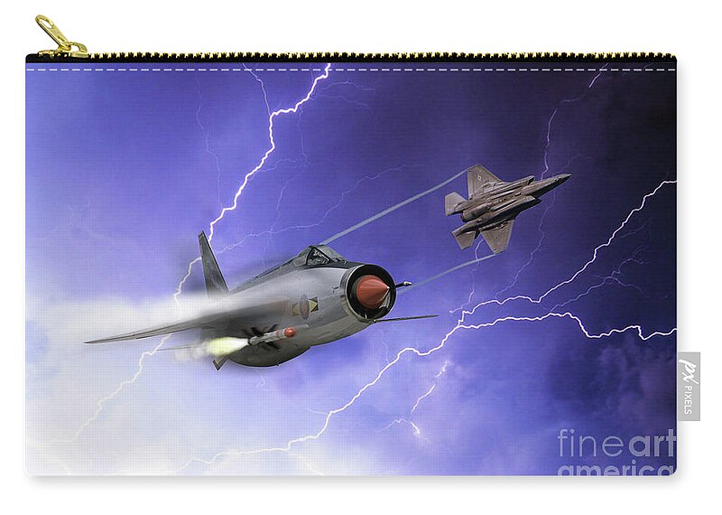 Lightnings Zip Pouch featuring the digital art Lightnings by Airpower Art