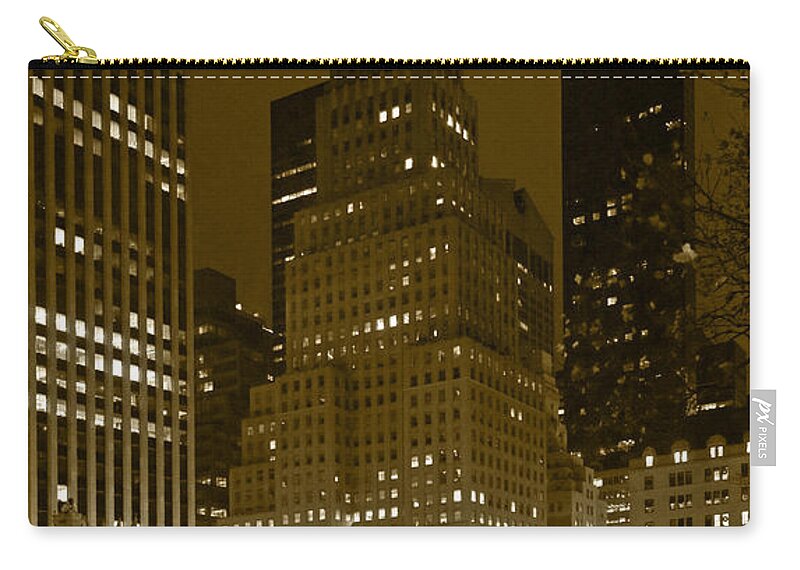 5th Ave. Lights Carry-all Pouch featuring the photograph Lights of 5th Ave. by Elena Perelman