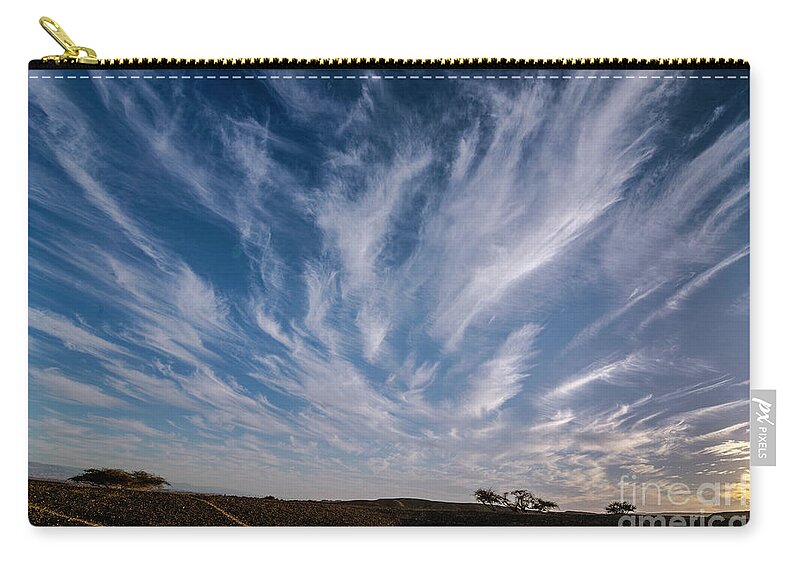 Sky Zip Pouch featuring the photograph Like feathers in the sky by Arik Baltinester