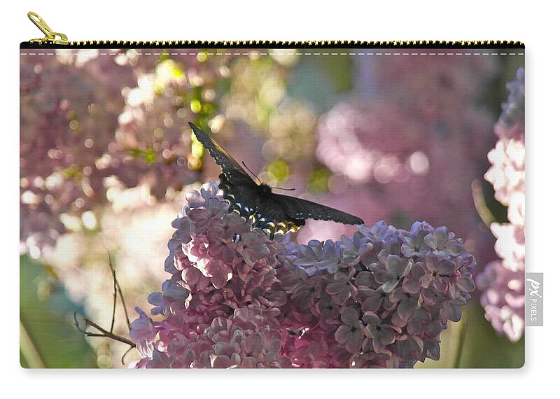 Butterfly Zip Pouch featuring the photograph Lilac World by Michele Myers