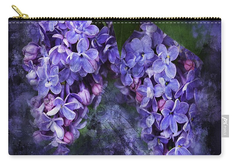 Lilac Zip Pouch featuring the photograph Lilacs Frenchy Scruff by Anna Louise