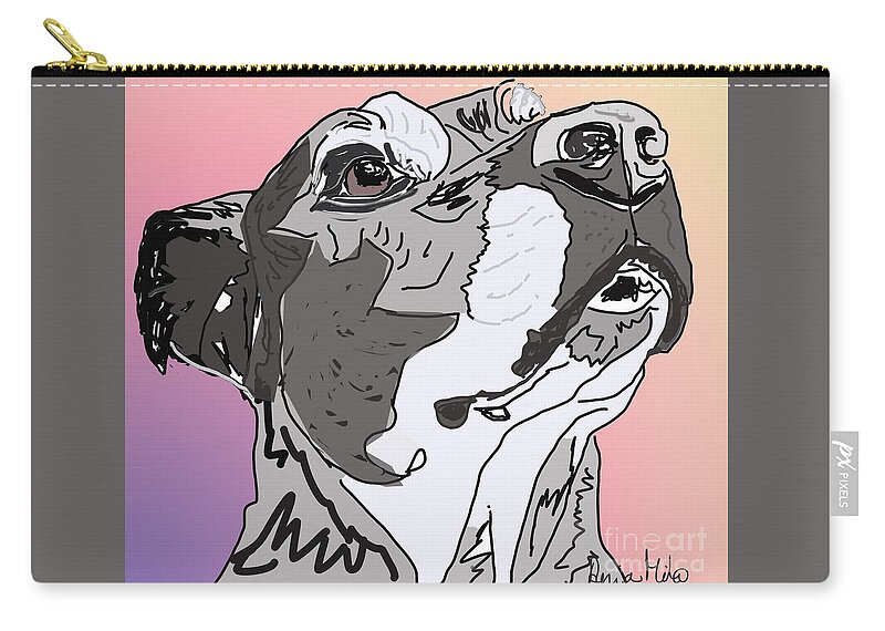 Digital Zip Pouch featuring the painting Lili by Ania M Milo