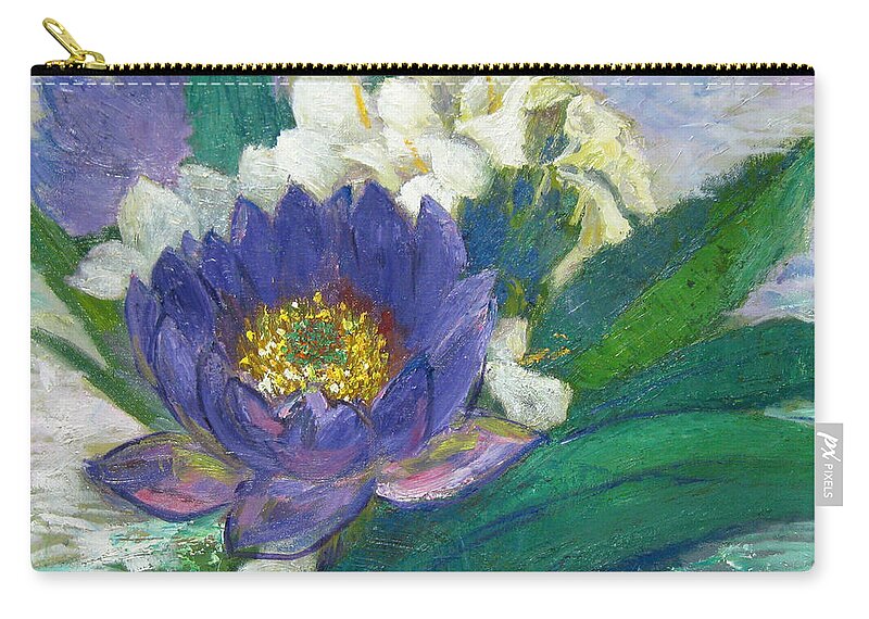 Lilies Carry-all Pouch featuring the painting Lilies by Meihua Lu