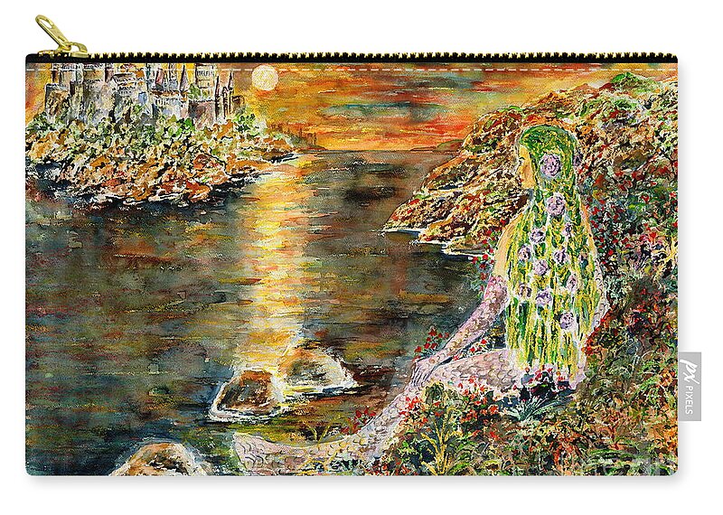 Watercolor Zip Pouch featuring the painting Lilofay by Almo M