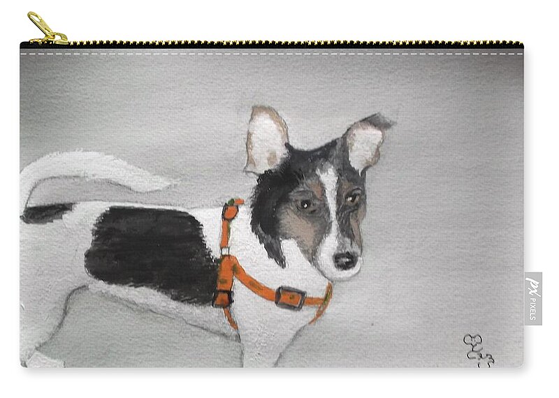 Dog Zip Pouch featuring the painting Lily by Carole Robins