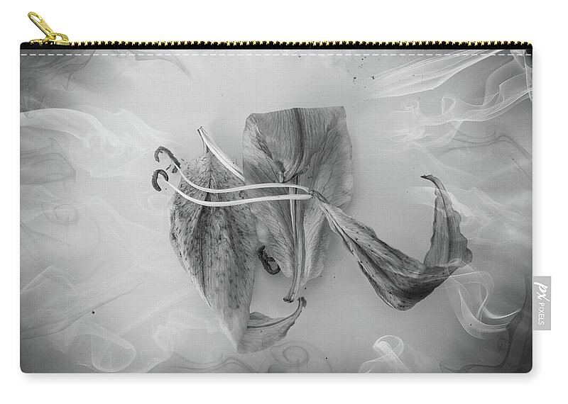 Lily Zip Pouch featuring the photograph Lily in Smoke by Hugh Smith