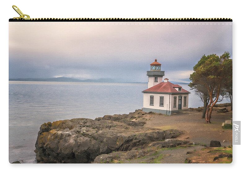 Oregon Coast Carry-all Pouch featuring the photograph Lime Kiln Point Lighthouse by Tom Singleton