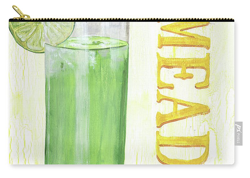 Lime Zip Pouch featuring the painting Limeade by Debbie DeWitt