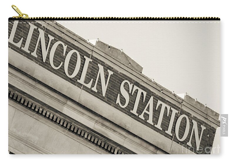 B+w Zip Pouch featuring the photograph Lincoln Station by Jerry Fornarotto