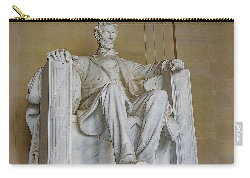 Lincoln Zip Pouch featuring the photograph Lincoln Statue by Cityscape Photography