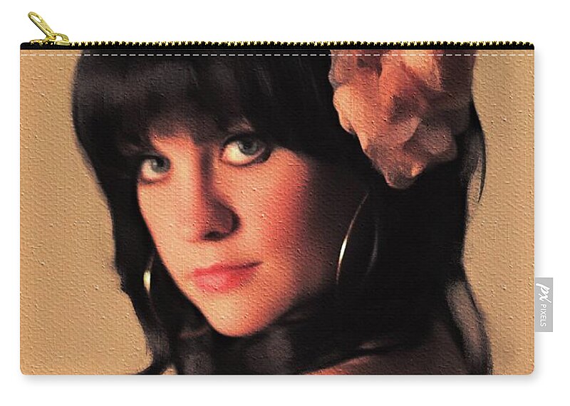 Linda Zip Pouch featuring the painting Linda Ronstadt, Music Legend by Esoterica Art Agency