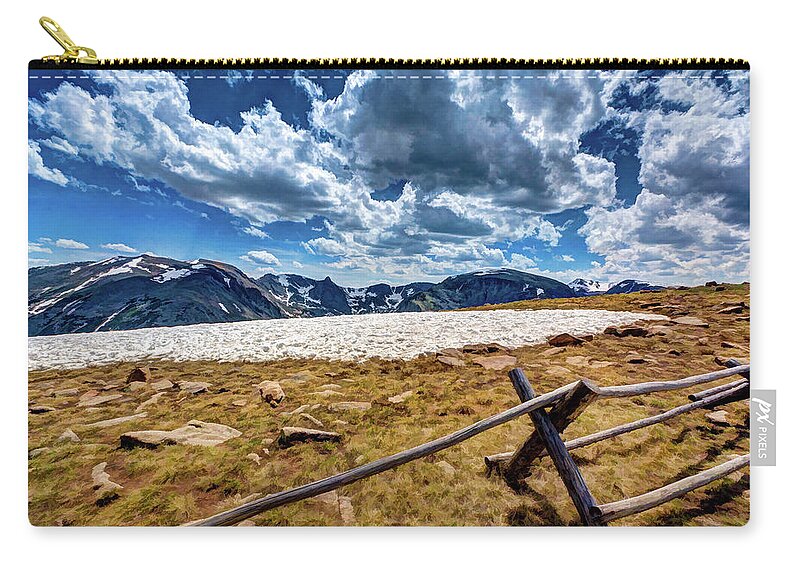Colorado Zip Pouch featuring the photograph Lingering Snow by David Thompsen