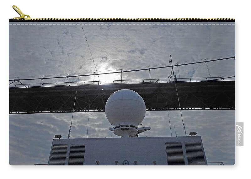 Lions Gate Bridge Zip Pouch featuring the photograph Lions Gate 1 by Ron Kandt